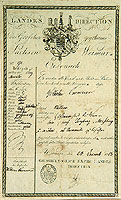 Reisepass für Willhelm Cämmerer von 1823